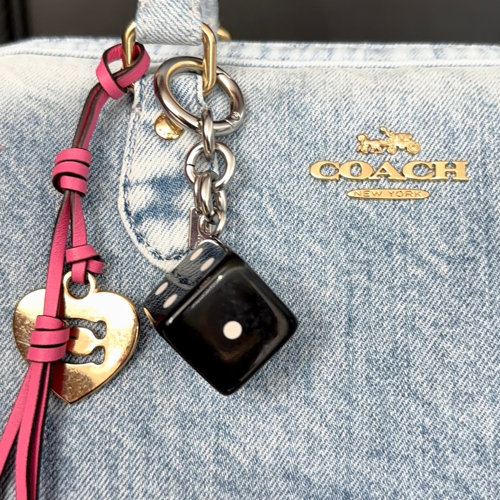 Coach Light Denim Mini Satchel with Yellow & Blue Tags - Picture 2 of 3